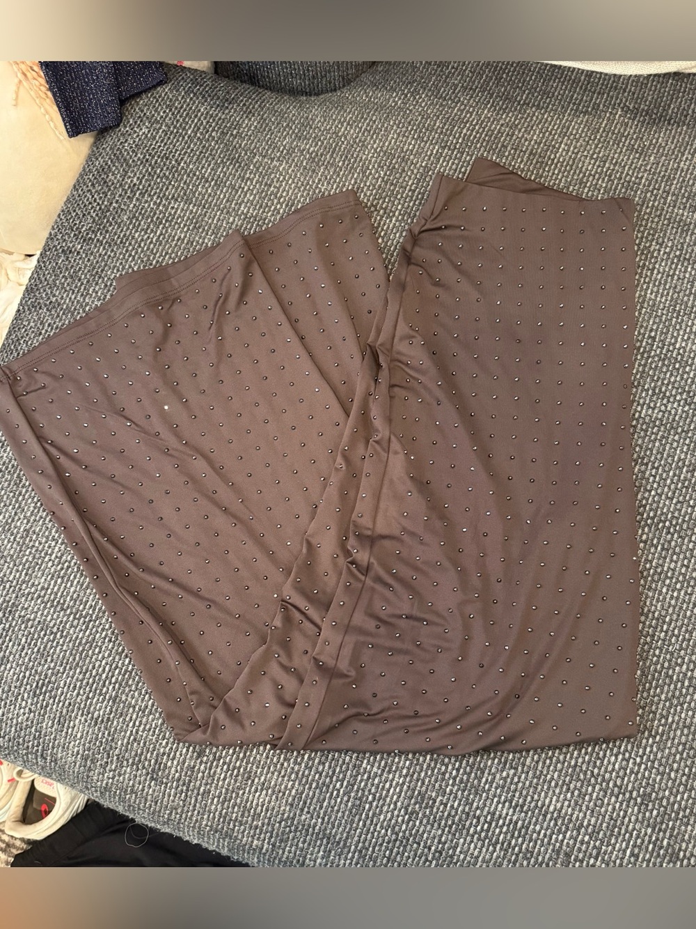 H&M Brown Wide-Leg Studded Jumpsuit Pants
